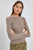 Mocha Ribbed Knit Fitted Sweater(W276)