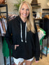 Black Oversized Hooded Sweatshirt(W267)