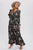 Black Floral Wrap Style Maxi Dress(W392)
