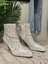 White STUDDED Short Western Bootie(Hazel)