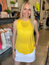 Yellow Sheer Stripe Athletic Tank(734)