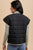 Black Quilted Vest w/ Crochet Trim(W341)