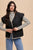 Black Quilted Vest w/ Crochet Trim(W341)