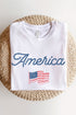 White “America” Cropped Graphic Tee(803)