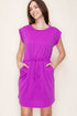 Magenta Drawstring Tee Dress(W248)