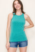 Green Slub Knit Lightweight Tank(831)