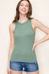 Olive Lightweight Ribbed Tank(830)