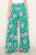 Green Floral Wide Leg Pants(W250)