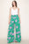 Green Floral Wide Leg Pants(W250)