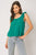 Green Cotton Gauze Ruffle Tank(790)