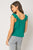 Green Cotton Gauze Ruffle Tank(790)