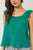 Green Cotton Gauze Ruffle Tank(790)