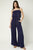 Navy Cotton Gauze Jumpsuit(863)