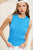 Turquoise Light Ribbed Knit Tank(767)