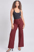 Wine High Rise Hyperstretch Wide Leg Pants(W553)