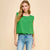 Green Cinched Hem Sleeveless Top(852)