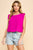 Hot Pink Cinched Hem Sleeveless Top(942)