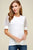 White Tee w/ Sheer Dot Puff Sleeve(W234)