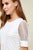 White Tee w/ Sheer Dot Puff Sleeve(W234)