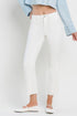 Vervet White High Rise Cropped Flare Jean(V3516)