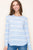 Blue Stripe Lightweight Textured Sweater(W715)