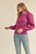 Magenta Ribbed Puff Sleeve Sweater(W731)