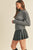 Charcoal Mixed Cable Knit Mockneck Sweater(351)