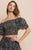 Black Print Off Shoulder Top & Skirt SET(W392)