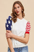 Stars & Stripes Puff Sleeve Sweater Top(858)