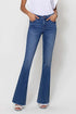 Vervet Mid Rise Raw Hem Flare Jean(T5349)