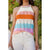 Colorblock Crochet Halter Tank(W316)