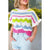 Colorblock Ruffled Sweater Top(W307)