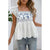 White & Blue Embroidered Babydoll Top(300)