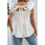 White & Blue Embroidered Babydoll Top(300)