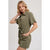 Olive Utility Romper(W283)