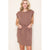 Mocha Cinched Waist Tee Dress(117)