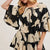 Black/Cream Floral Print Romper(W328)