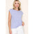 Periwinkle Stripe Twist Front Tee(121)