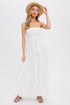 White Smocked Top Maxi Dress(W263)