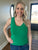 Green Scoop Neck Sweater Tank(119)