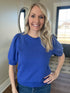 Cobalt Puff Sleeve Sweatshirt Tee(123)