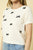 Ivory Short Sleeve Sweater w/ Mini Bows(W292)