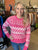 Pink Fair Isle Print Sweater(W687)