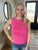 Pink Scalloped Lightweight Sweater Tank(146)