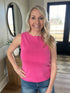 Pink Scalloped Lightweight Sweater Tank(146)