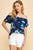 Navy Floral Off Shoulder Top(W318)