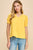 Yellow Short Puff Sleeve Blouse(907)