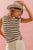 Tan/Black Stripe Sleeveless Sweater(W314)