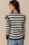 Black Stripe Ruffle Shoulder Sweater(272)