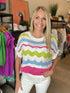 Colorblock Ruffled Sweater Top(W307)